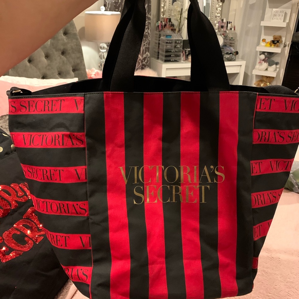Large Victoria secret tote with shoulder strap